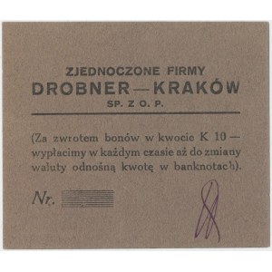 Kraków, Zjednoczone Firmy DROBNER, 1 korona (1919)