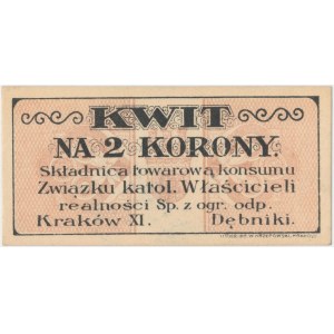 Kraków, Składnica Związku katol. Właścicieli realności,, 2 korony (1919)