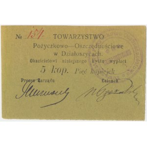 Działoszyce, Tow. Pożyczkowo-Oszczędnościowe, 5 kopiejek (1914)