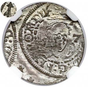 Zygmunt III Waza, Szeląg Wilno 1617 - strzała wzdłuż