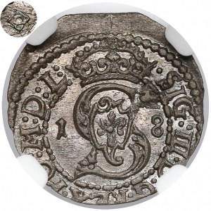 Zygmunt III Waza, Szeląg Wilno 1618 - romby - bardzo rzadki