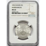 Gdańsk, 5 guldenów 1932 Kościół - NGC MS64