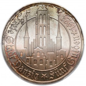 Gdańsk, LUSTRZANKA 5 guldenów 1923 - PCGS PR66 CAM