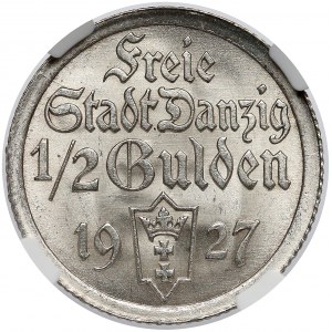 Gdańsk, 1/2 guldena 1927 - NGC MS66