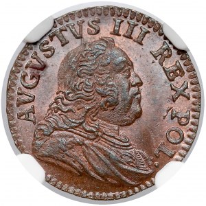 August III Sas, Szeląg 1751 - wyśmienity - NGC MS65 BN