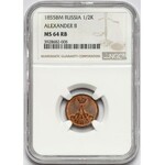 Nicholas I, Dieniezka 1855 BM, Warsaw - NGC MS64 RB