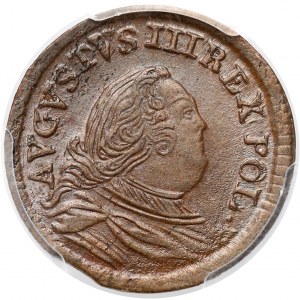 August III Sas, Grosz 1754 - litera H - piękny - PCGS MS64 BN