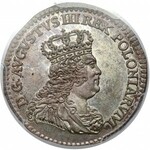 August III Sas, 1/2 szóstaka (trojak) Lipsk 1753 - 1/2 Sz - PCGS MS65