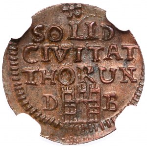 August III Sas, Szeląg Toruń 1761 DB - NGC MS62 BN