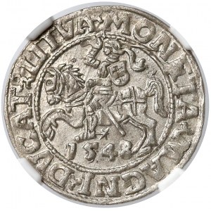 Zygmunt II August, Półgrosz Wilno 1548 - arabska - b. ładny