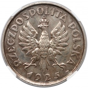 Konstytucja 5 złotych 1925 - 100 perełek - NGC UNC