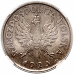 Konstytucja 5 złotych 1925 - 100 perełek - NGC UNC