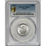 Głowa Kobiety 2 złote 1933 - PCGS MS64