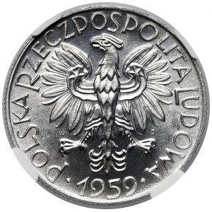 5 złotych 1959 Rybak - NGC MS66