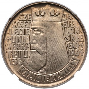 10 złotych 1964 Kazimierz Wielki - wypukły - NGC MS67