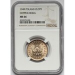 1 złoty 1949 CuNi - NGC MS66