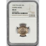 20 groszy 1949 CuNi - NGC MS65