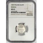 Wolne Miasto Kraków, 1 złoty 1835 - NGC MS63