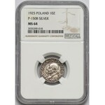 Próba SREBRO 10 złotych 1925 Robotnicy - b. rzadka - NGC MS64