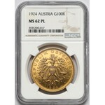 Austria, 100 koron 1924 - NGC MS62 PL