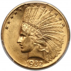 USA, 10 dolarów 1932, Filadelfia - Indian Head - PCGS MS63