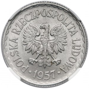 1 złoty 1957 - NGC MS63