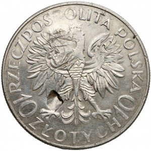 Próba 10 złotych 1933 Sobieski - destrukt