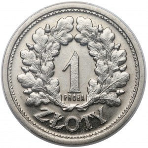 Próba NIKIEL 1 złoty 1928 - z PRÓBA - wieniec dębowy - PCGS SP65