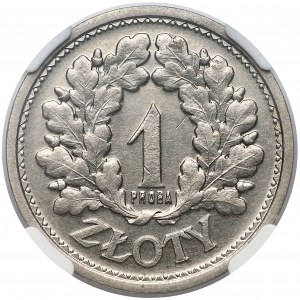 Próba NIKIEL 1 złoty 1928 - z PRÓBA - wieniec dębowy - NGC MS62