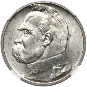 Piłsudski 10 złotych 1937 - NGC MS62