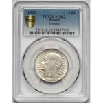 Głowa Kobiety 5 złotych 1932 Londyn - PCGS MS62