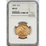 USA, 10 Dollars 1899, Philadelphia - Coronet Head - NGC MS62