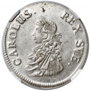Szwecja, Karol XI, 2 marki 1666 - NGC MS62