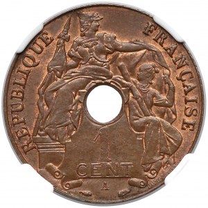 France (French Indochina), 1 Centime 1939 - NGC MS64 BN