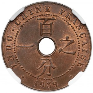 Francja (Indochiny Francuskie), 1 centym 1939 - NGC MS64 BN