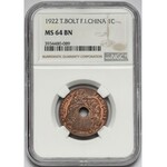 France (French Indochina), 1 Centime 1922 - NGC MS64 BN