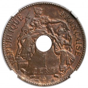 France (French Indochina), 1 Centime 1899-A - NGC MS64 BN