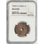 France (French Indochina), 1 Centime 1899-A - NGC MS64 BN
