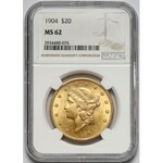 USA, 20 Dollar 1904, Philadelphia - Liberty Head - NGC MS62