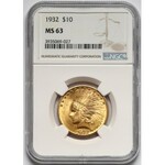 USA, 10 Dollars 1932, Philadelphia - Indian Head - NGC MS63