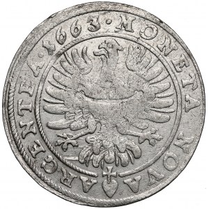 Chrystian wołowski, 15 krajcarów Brzeg 1663