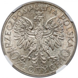 Głowa Kobiety 10 złotych 1932 Warszawa - NGC MS63