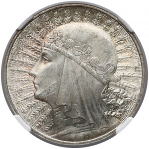 Głowa Kobiety 10 złotych 1932 Warszawa - NGC MS63