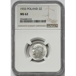 Głowa Kobiety 2 złote 1933 - NGC MS62