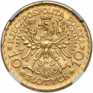 Chrobry 10 złotych 1925 - NGC UNC