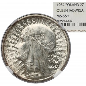 Głowa Kobiety 2 złote 1934 - NGC MS65+