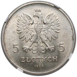 Nike 5 złotych 1928 Warszawa - NGC AU58