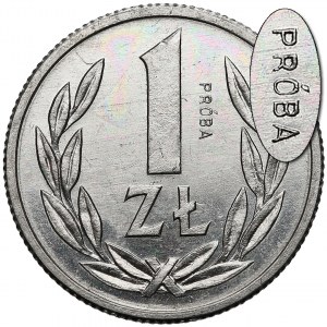 Próba ALUMINIUM 1 złoty 1989 - nakład 18 sztuk