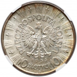 Piłsudski 10 złotych 1935 - NGC MS63