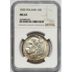 Piłsudski 10 złotych 1935 - NGC MS63